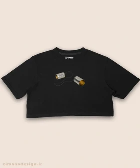 کراپ زنانه نوستالژی طرح تلفن قوطی