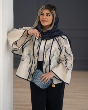 مانتو گلدوزی لینن