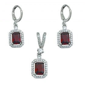 نیم ست زنانه طرح یاقوت قرمز