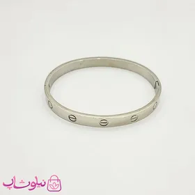 دستبند زنانه مدل کارتیه لاو نقره ای نگین‌دار