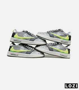 کفش کتانی مردانه طوسی لیمویی NIKE travis scott
