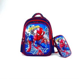 کیف وکوله وارداتی پسرانه برجسته با جامدادی طرح فضانورد- مردعنکبوتی