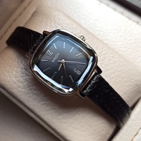 ساعت مچی زنانه نایدو بند چرمی مشکی دور تراش