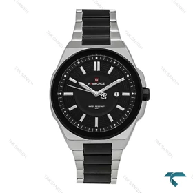 ساعت نیوی فورس مردانه NF9212 دورنگ سیلور مشکی NaviForce-7750-G