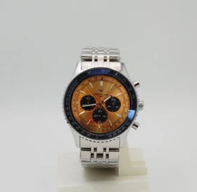 ساعت مچی مردانه بریتلینگ Breitling 1884 با 3 موتور فعال کرنوگراف (بند نقره ای صفحه طلایی)