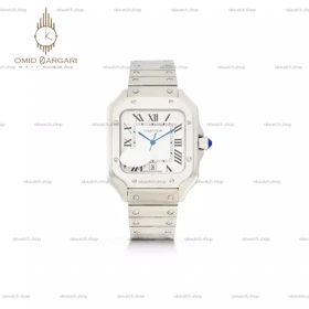 ساعت مچی کارتیه د سانتوس سیلور صفحه سفید Cartier De Santos