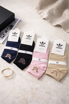تولیدی جوراب مچی فانتزی زنانه و دخترانه 12 جفتی برند آدیداس