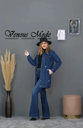 کت جین آبی کاربنی DEFACTO