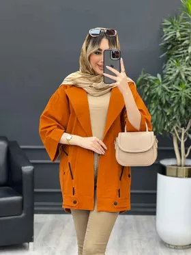 مانتو لینن بند نما جیب دکمه