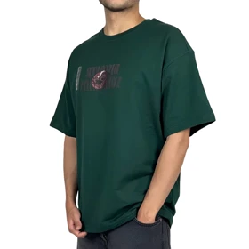 تیشرت آستین کوتاه مردانه سبز با چاپ تایپوگرافی