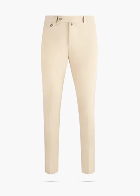 شلوار پارچه ای کژوال جیب ساعتی کرم