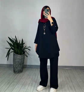 ست مانتو و شلوار لینن