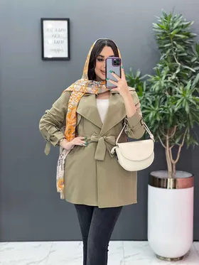 مانتو لینن پشت ژیله کمربندی