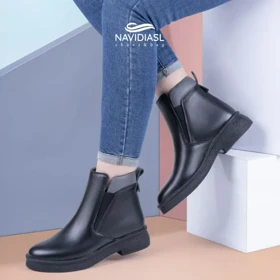 نیم بوت زنانه چرم کد 2028012