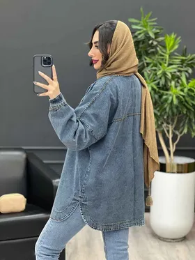 مانتو جین دو جیب پایین هلال
