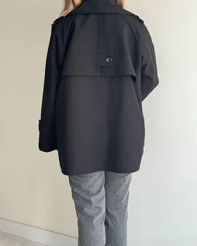 ترنچ کت Drop قد کوتاه (مشکی)