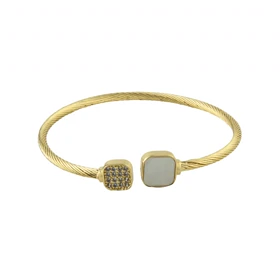 دستبند زنانه بنگل مدل مربعی