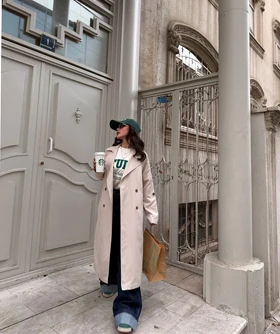 ترنچ کت استخوانی Stradivarius 221