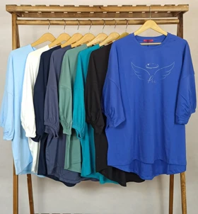 بلوز کیمونو (آبی کاربنی)