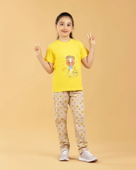 ست راحتی دخترانه نخی دوچرخه سوار سیلکا