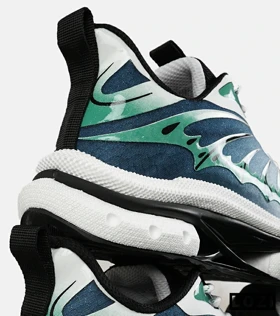 کفش کتانی سفید سبز آبی Saucony Revolution