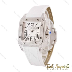 ساعت کارتیر سانتوس زنانه فول نگین سفید Cartier-4596-G