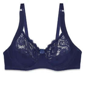 سوتین مینی مایزر دانتل فنردار سرمه ای Ema اما کد 3100