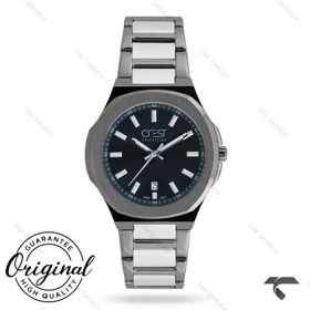 ساعت کرست مردانه 6347-4 دودی صفحه سرمه ای Crest-11048-G