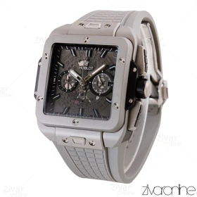 ساعت هابلوت مردانه مربعی سه موتوره طوسی نقره ای 104997