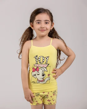 ست زیرپوش و شورت دخترانه طرح سگ خالدار سیلکا