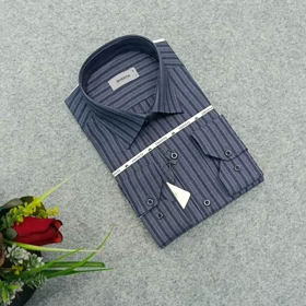 پیراهن راه راه استین بلند مردانه _ قواره کلاسیک _استایل رسمی