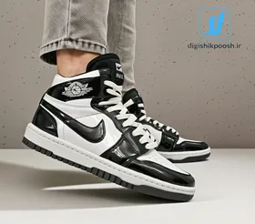 کفش پیاده روی مردانه نایک ایر جردن وان مشکی سفید NIKE 1 RETRO HIGH OG SHADOW