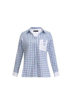 شومیز لینن ترکیبی - 3166