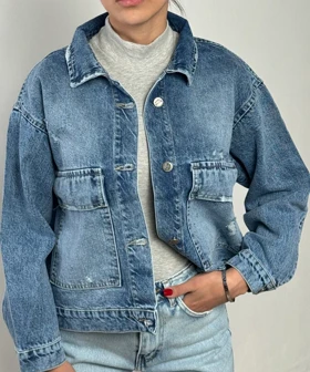 کت جین جیب پاکتی کد 100146