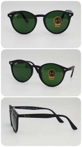 عینک آفتابی مردانه و زنانه ریبن Rayban F2180 ضد اشعه UV400 (فریم مشکی عدسی‌ها سبز)