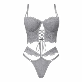 ست فانتزی فنردار رنگ طوسی برند گلوریا کد 1212