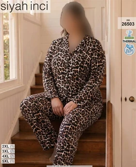 ست پیژامه بیگ سایز siyah inci کد 26503