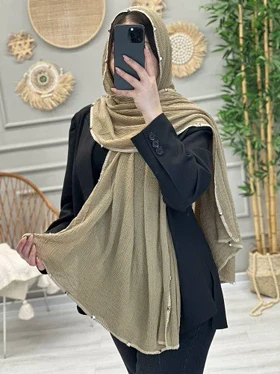 0230- شال پانچ کرم(ایراددار)