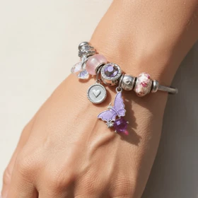 دستبند پاندورا دخترانه پروانه ای