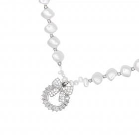 گردنبند زنانه مدل پاپیون مروارید