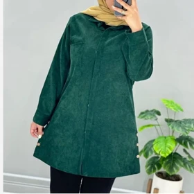 مانتو زنانه مخمل کبریتی پاییزی