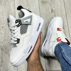 کفش و کتانی مردانه رنگ سفید مدل NIKE AIR JORDAN 4 جردن ایر