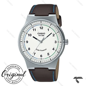 ساعت کاسیو MTP-RS105L-7BV مردانه سولار بند چرم قهوه ای Casio-10393-G