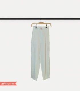 شلوار لینن سبز