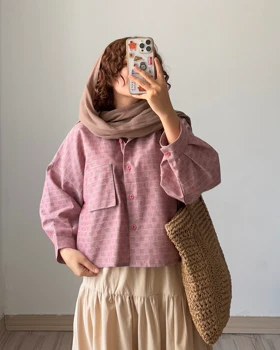 شومیز چارخونه کوتاه