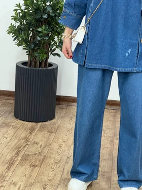 شلوار نیم بگ جین کاغذی