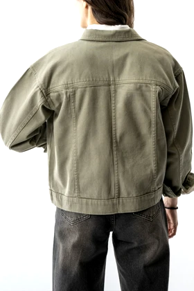 کت برش‌دار جیب‌دار کتان زنانه