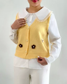 جلیقه بافت مداد رنگی کد 4437