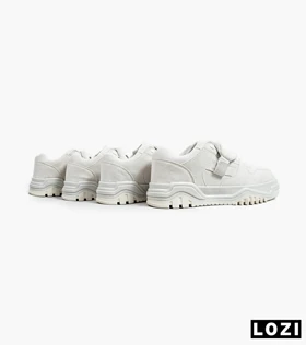 کفش کتانی بگ دار مردانه و زنانه سفید کرم BERSHKA