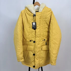 کاپشن گرم بالا سبز زرد کوهستانی طرح ساده